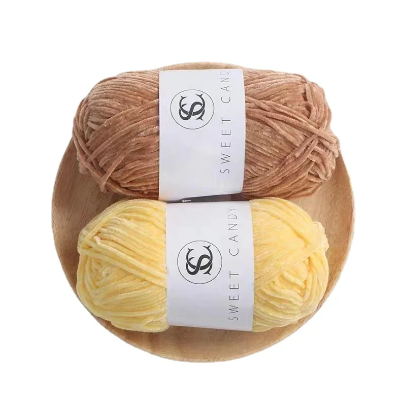 Velvet Jewelry Box - Chenille Wool 2mm Golden Velvet Wool