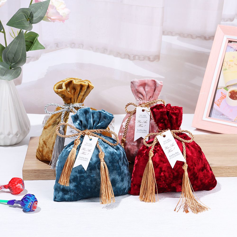 Velvet Cloth Drawstring Tassel - đánh giá và giá Velvet Jewelry Box