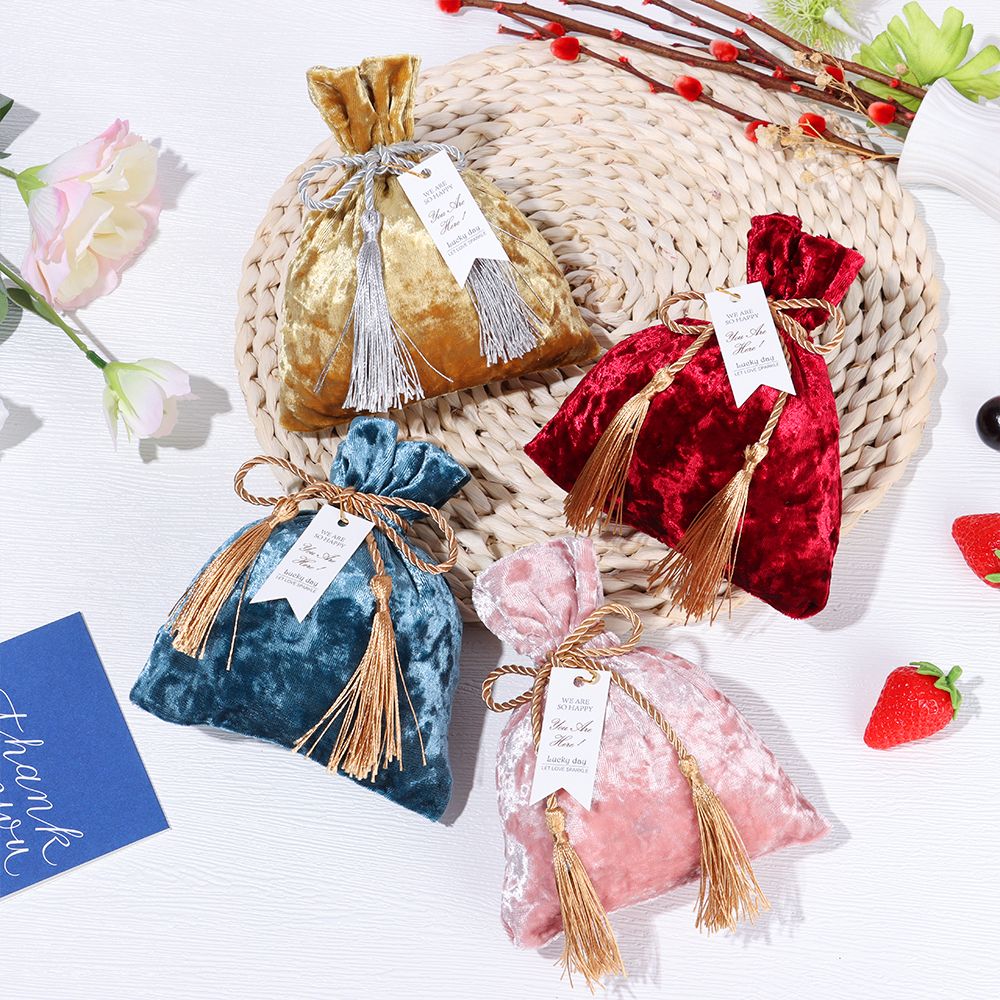 Velvet Cloth Drawstring Tassel - đánh giá và giá Velvet Jewelry Box