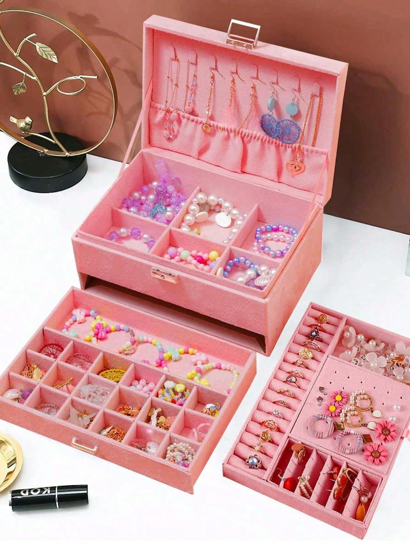 3 Layer Velvet Jewelry Box wit - đánh giá và giá Velvet Jewelry Box