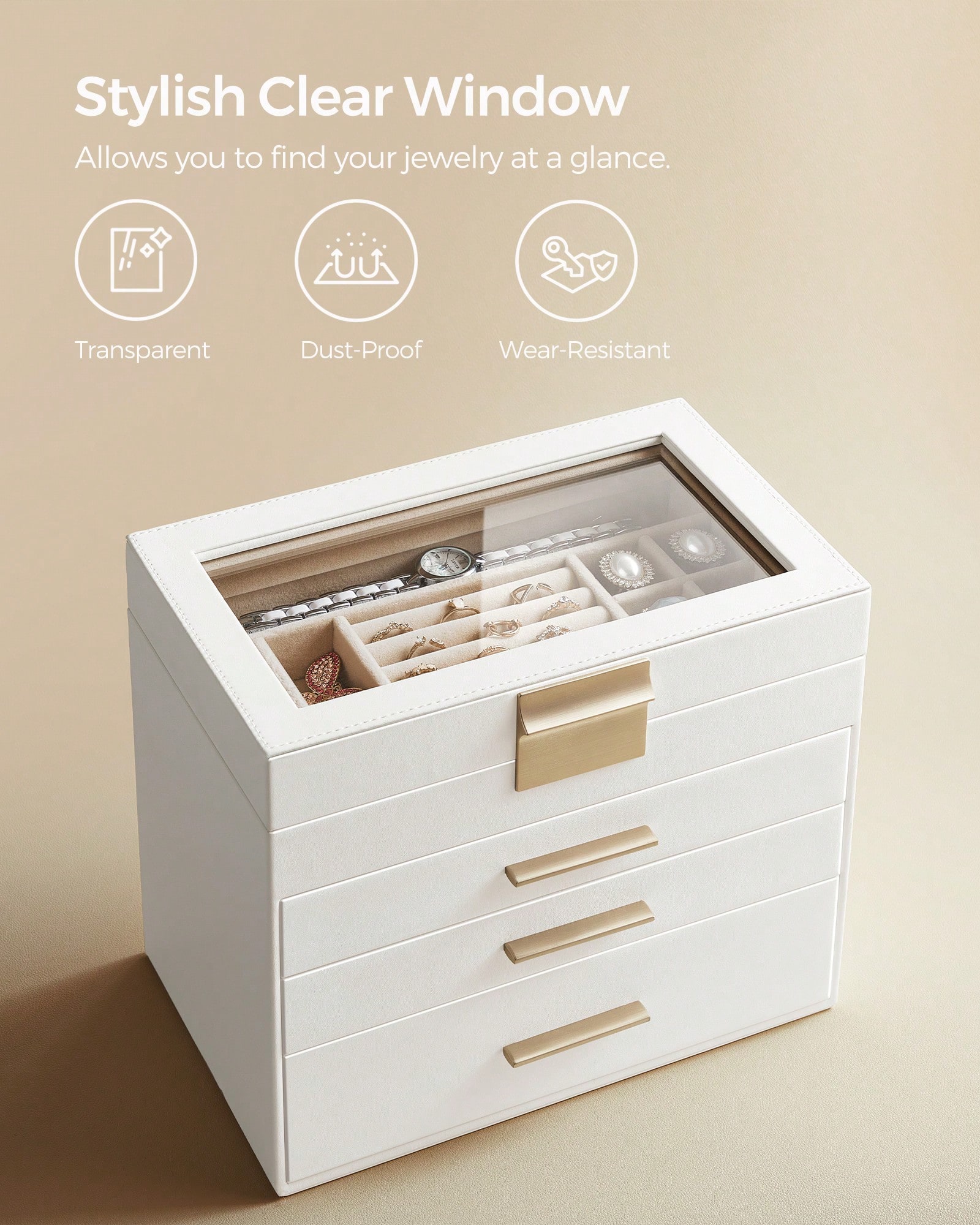 Upgraded 4-Layer Jewelry Stora - đánh giá và giá Velvet Jewelry Box