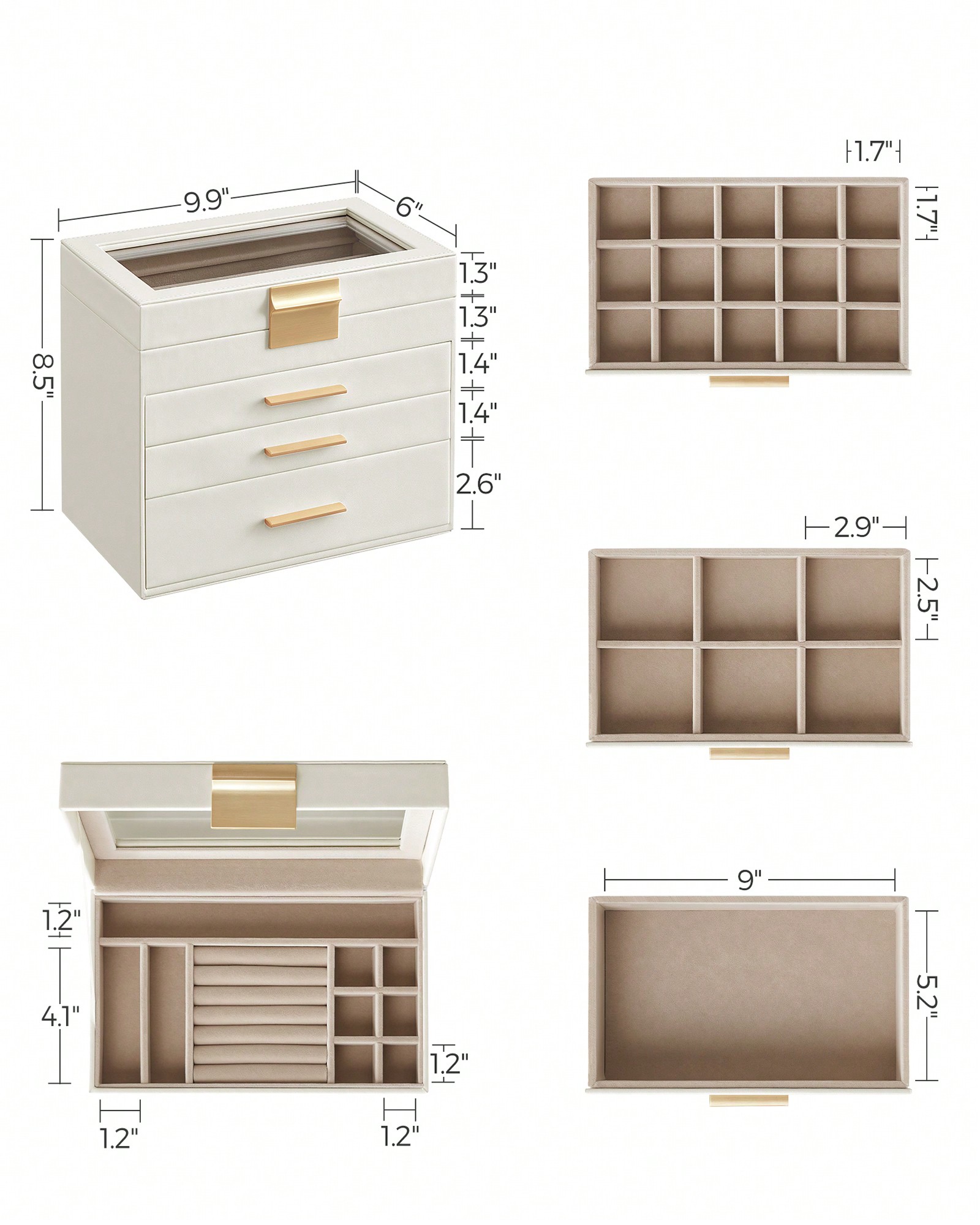Upgraded 4-Layer Jewelry Stora - đánh giá và giá Velvet Jewelry Box